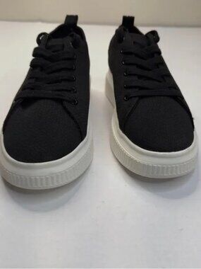 BP. Black Canvas Lace-Up Chuncky Platform Sneakers Women’s Casual Shoes Size 9M